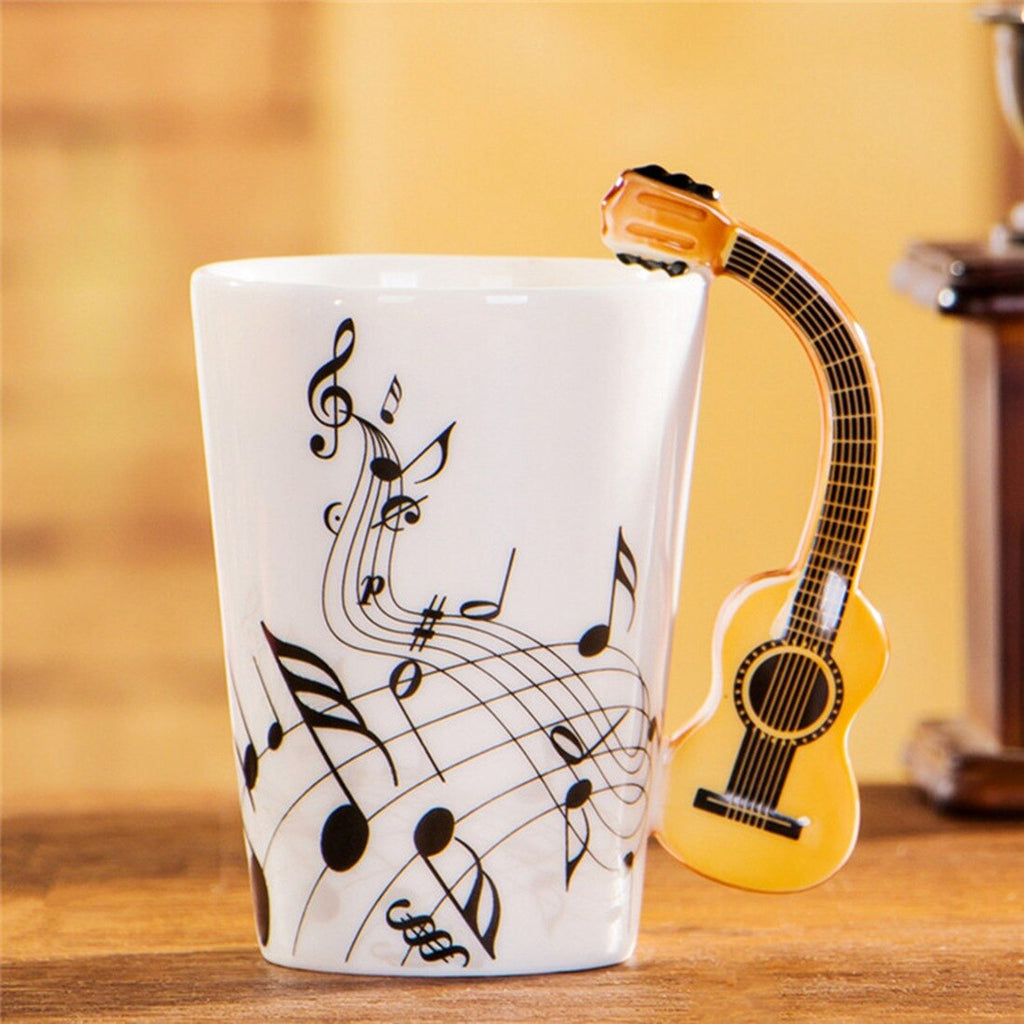 Creative novelty guitar handle ceramic cup